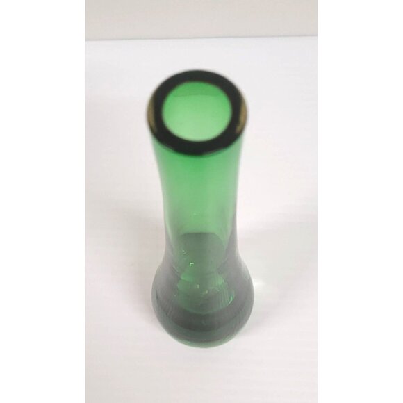 Vintage Bud Vase Emerald Green Art Glass MCM Scandinavian Style Slim Neck - Picture 4 of 5